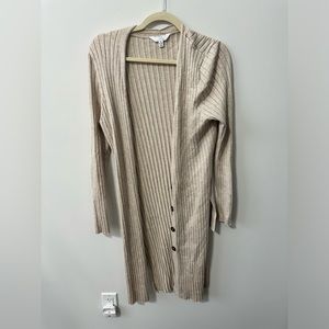 Time and tru long ribbed cardigan with buttons